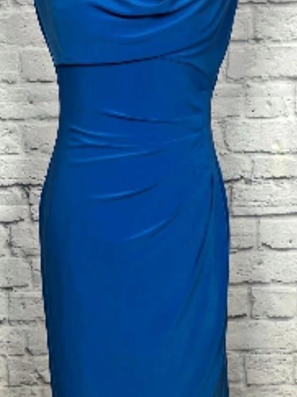 Lauren Ralph Lauren Draped Neck Midi Dress in Blue Size 4